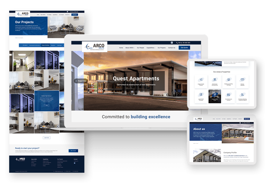 Fastberoma created the website for construction company ARCO to present their services